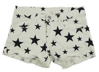 Biele elastické rifľové kraťasy s hviezdami H&M