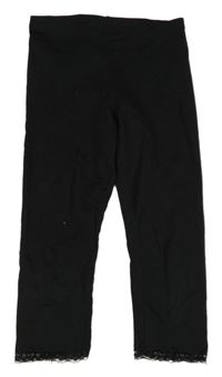 Čierne capri legíny s čipkou H&M