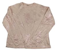 Svetloružová -starorůžové/metalické melírované tričko ZARA