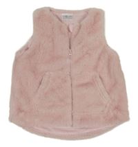 Světlerůžová kožešinová podšitá vest So Cute