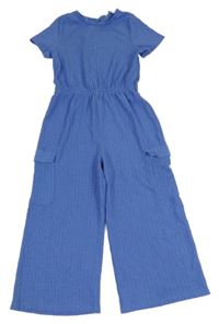 Modrý vzorovaný culottes overal Primark