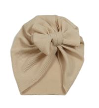 Pudrová turbanová čapica s mašlou