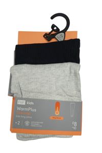 Nové - 2x - Sivé + tmavomodré thermo nohavice F&F