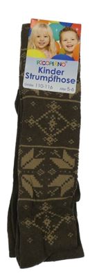 Nové - Hnědé punčocháče se vzorem Pocopiano