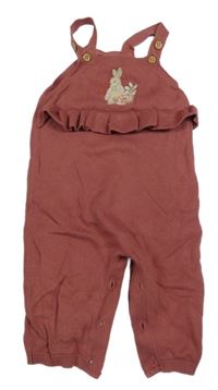 Růžové pletené laclové kalhoty Peter Rabbit Tu