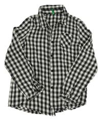 Černo-bílá kostkovaná halenka Benetton