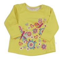 Žltá mikina s kvietkami a motýlikmi Liegelind