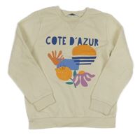 Smetanová mikina obrázky a nápisem Primark