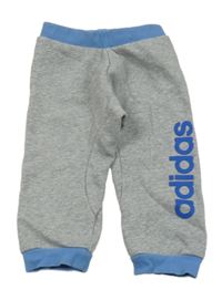 Šedo-modré tepláky s logem Adidas