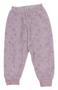 Lila zamatové nohavice s vločkami C&A