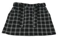 Čierno-biela kockovaná sukňa s opaskom C&A
