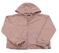 Svetloružová prepínaci crop mikina s kapucňou George