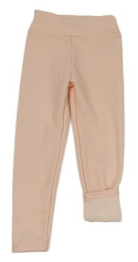 Svetloružové zateplené legíny