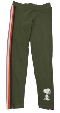 Khaki legíny se Snoopym a proužky M&S