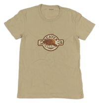 Béžové tričko s nápisom Vertbaudet