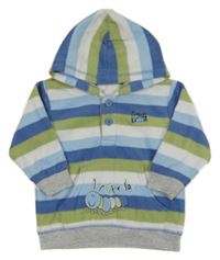 Farebná pruhovaná fleecová mikina s housenkou a kapucňou Matalan