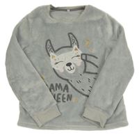 Sivá chlpatá mikina s lamou