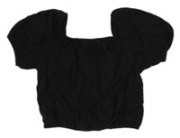 Černá crop mušelínová halenka H&M