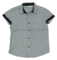 Bielo-modro-tmavmodrá vzorovaná košeľa Kids