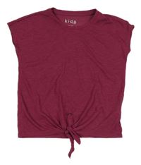 Malinové športové crop tričko so zavazováním Tchibo