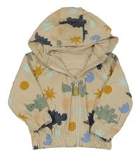 Béžová prepínaci mikina s dinosaurami a kapucňou Dunnes