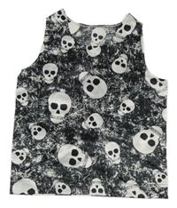Černo-bílá halenka s lebkami 
