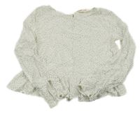 Biela bodkovaná blúzka s volánikom H&M