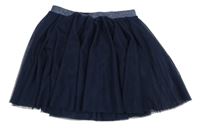 Tmavomodrá tylová sukňa so trblietavým pasom Tchibo