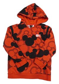 Červená mikina s Mickeym a kapucí Adidas