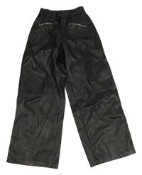 Čierne koženkové wide leg rifle Zara