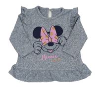Modro-biela melírovaná úpletová tunika s Minnie a volánikmi George