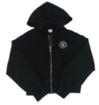 Čierna prepínaci oversize crop mikina s logom a kapucňou RIVER ISLAND