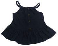 Čierny melírovaný crop top s gombíkmi F&F