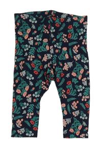 Tmavomodré legíny s kytičkami a větvičkami PRIMARK