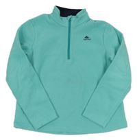 Svetlotyrkysová á fleecová funkčná mikina s logom zn. Quechua