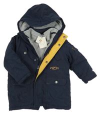 Nové - 3v1 - Tmavomodrá šušťáková zimná parka s kapucňou so kšiltem zn. Topolino