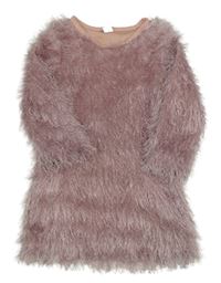 Staroružové chlpaté svetrové šaty SHEIN