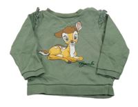 Khaki mikina s Bambim a volániky s madeirou C&A