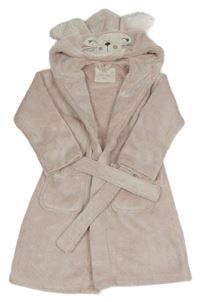 Světlerůžový plyšový župan s kapucí - králíček F&F