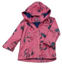 Tmavorůžová nepromokavá jarní bunda s Minnie a kapucí Disney