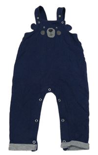 Tmavomodré melírované laclové tepláky s medvídkem impidimpi