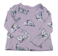 Svetlofialové tričko s motýlikmi PRIMARK