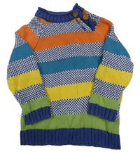 Tmavomodro-bílo-barevný pruhovaný vzorovaný svetr John Lewis