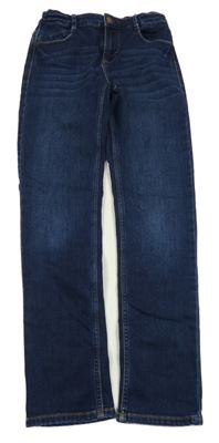 Tmavomodré slim teplákové rifle OKaïdi