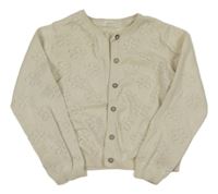 Smotanový prepínaci sveter s perforovanými kvety Next