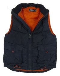 Tmavomodrá prešívaná šušťáková zateplená vesta EASY