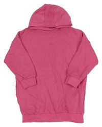 Tmavoružové teplákové oversize šaty s kapucňou Matalan