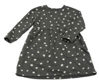 Tmavosivé kvietkovane teplákové šaty Nutmeg