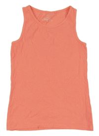 Neónově korálový melírovaný rebrovaný top Next