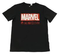 Černé sportovní tričko s logem - MARVEL H&M